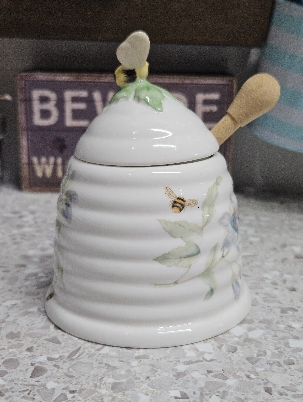 Lenox Butterfly Meadow Beehive Honey Pot Jar